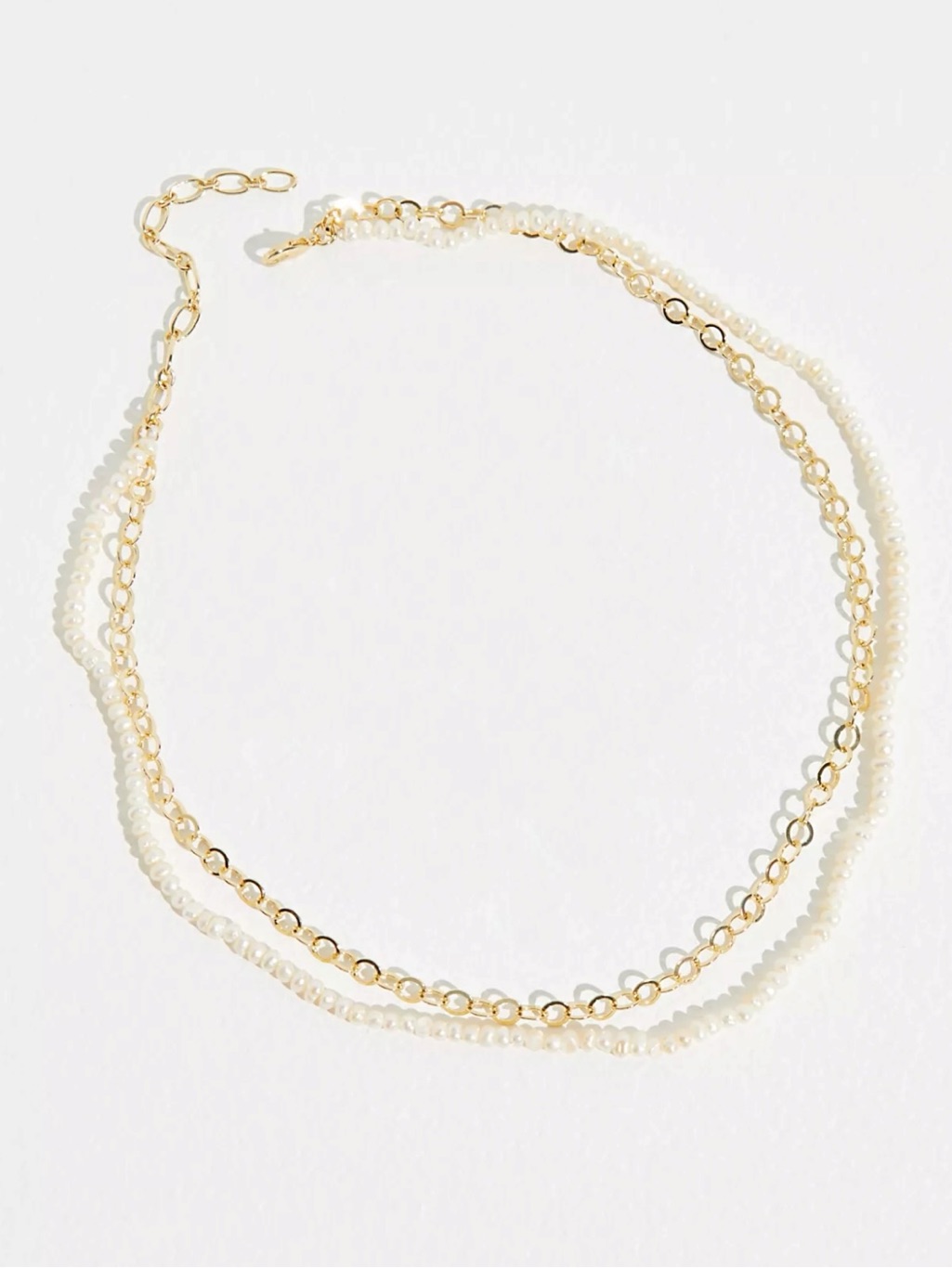 Free People Amber Sceats The Valero Pearl Necklace Nwt Dainty Gold Plated Brass